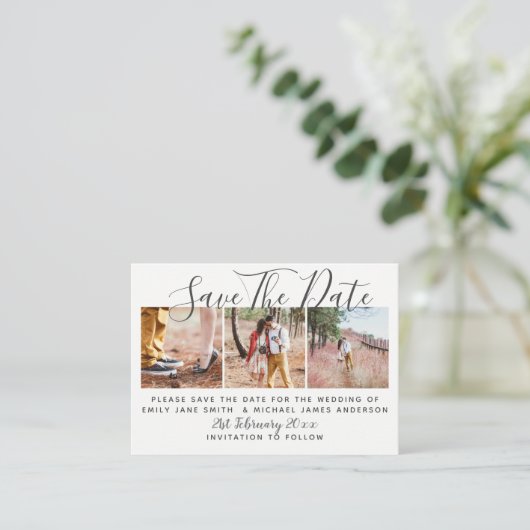 写真は日付を保存する小さな予算結婚の コーリングカード (スタンド正面)