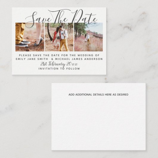 写真は日付を保存する小さな予算結婚の コーリングカード (正面/裏面)