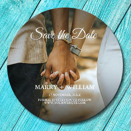 写真は日付を保存エレガントな結婚式 ラウンドペーパーコースター