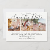 写真は日付を保存モダン結婚する 招待状 (正面)