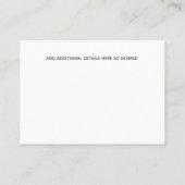 写真は日付を変更する小さなエレガントな結婚式 コーリングカード (裏面)