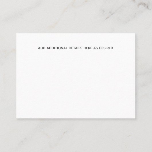 写真は日付を変更する小さなエレガントな結婚式 コーリングカード (裏面)