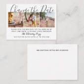 写真は日付を変更する小さなエレガントな結婚式 コーリングカード (正面/裏面)