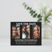 写真は日付カードを3枚エレガントのモダン写真を保存 ポストカード (スタンド正面)