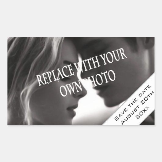 写真は日付ステッカーを保存 長方形シール (正面)