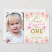 写真は最初の誕生日の招待をフラミングルしよう 招待状 (正面)