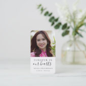 写真は永遠に私たちのハート葬儀祈りの言葉カード 名刺 (スタンド正面)