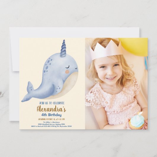 写真は海の下でベビーシャワー海誕生日 招待状 (正面)