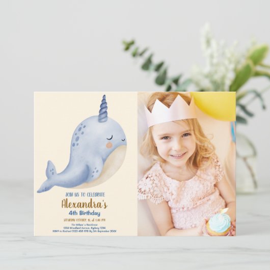 写真は海の下でベビーシャワー海誕生日 招待状 (スタンド正面)