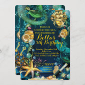 写真は海賊人魚の下にパーティー招待状 招待状 (正面/裏面)