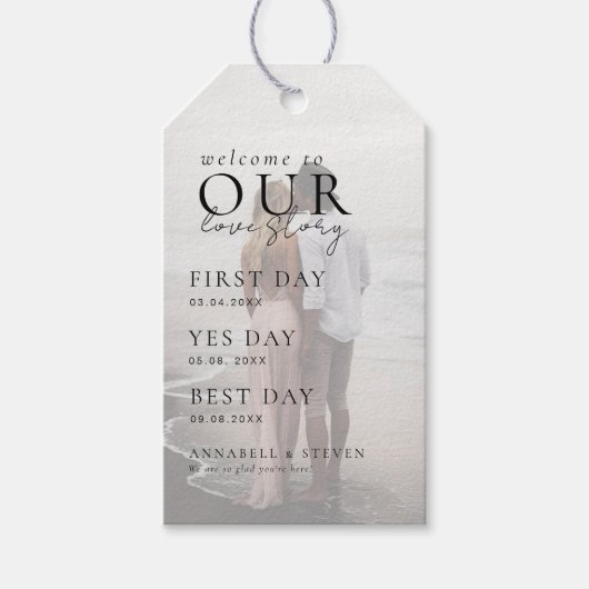 写真は私たちの愛の物語へようこそ ギフトタグ (正面)