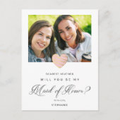 写真は私のメイド・オブ・オーナー(花嫁付き添い人)ピンクハート ポストカード (正面)