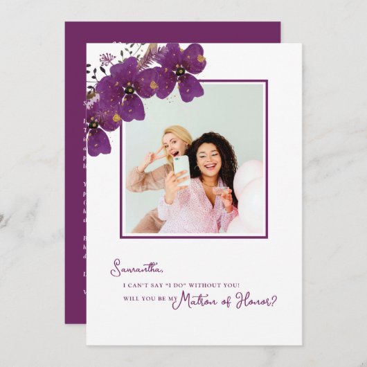 写真は私の名誉の提案のマトロンになる 招待状 (正面/裏面)