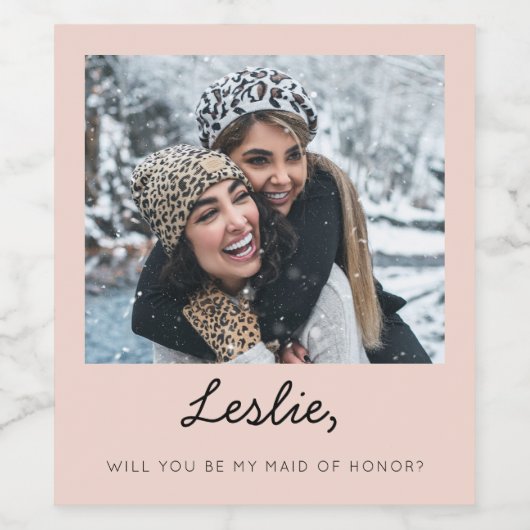 写真は私の提案であるメイド・オブ・オーナー(花嫁付き添い人) ワインラベル (シングルラベル)