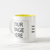 写真は襲います- 2調子のテンプレート15ozを黄色にして下さい ツートーンマグカップ (正面左)