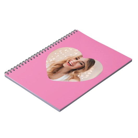 写真は顔のハートパーソナライズされたピンク ノートブック (左側)