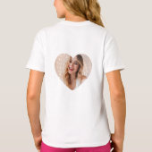 写真は顔のハートパーソナライズされたピンク Tシャツ (裏面)