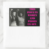 写真は、女性と私たちを侮辱する。 長方形シール (バッグ)