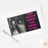 写真は、女性と私たちを侮辱する。 長方形シール (封筒)