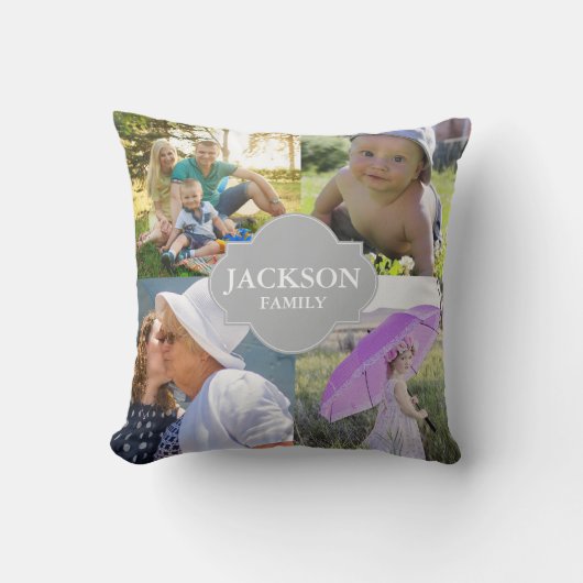 写真は、姓の4つのコラージュの写真置きます クッション (正面)