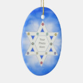 写真はHanukkah StarとSnowflakes Blue セラミックオーナメント (右)