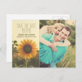 写真ひまわりの日付を保存 案内ポストカード (正面/裏面)