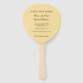 写真ひまわり素朴な結婚式は日付を保存 ハンドファン (裏面)