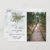 写真ほこりっぽい青い水の色の緑のユーカリ 案内ポストカード (正面/裏面)