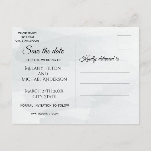 写真ほこりっぽい青い水の色の緑のユーカリ 案内ポストカード (裏面)