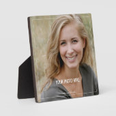 写真またはアート、名前、薄い白縁ど、文字 フォトプラーク (正面)