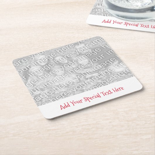 写真またはカスタム画像メッセージの作成紙コースター スクエアペーパーコースター (アングル)
