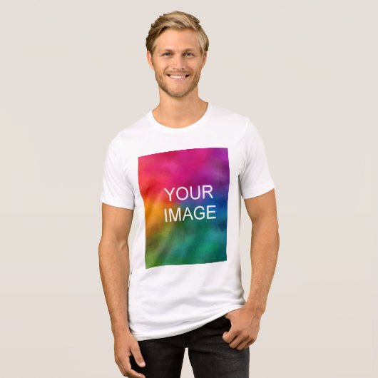 写真またはロゴのアップロードテンプレートメンズクラシックホワイト トライブレンドＴシャツ (正面全面)