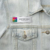 写真またはロゴのアップロード文字シルバーフェイクテンプレートの追加 名札 (インサイチュ)