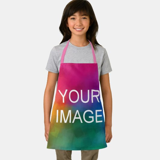 写真またはロゴのテンプレートピンクの子供の女の子をアップロード エプロン (インサイチュ)