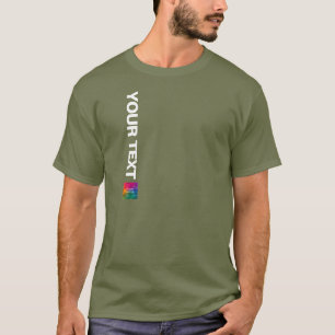 写真またはロゴの追加Fatigue Green Mensテンプレート Tシャツ