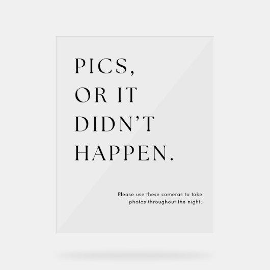 写真または使い捨てカメラの結婚場合 アクリルサイン (正面)