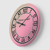 写真または文字 ラージ壁時計 (傾斜)