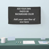 写真または背景色。テキストスロー 横断幕 (トレードショー)