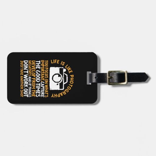 写真やる気を起こさせるが重要なものに焦点を当てる ラゲッジタグ (正面横)