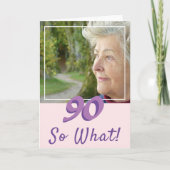 写真やる気を起こさせるを追加する90誕生日 カード (正面)