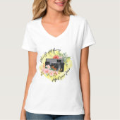 写真やる気を起こさせる引用文水彩花 Tシャツ (正面)