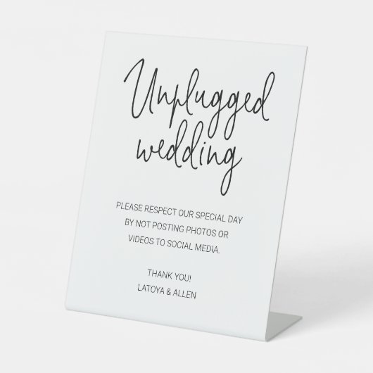 写真やビデオを投稿しない接続結婚解除 台座サイン (正面)