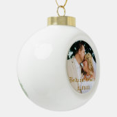 写真や結婚その他のクリスマス装飾を追加する セラミックボールオーナメント (左)