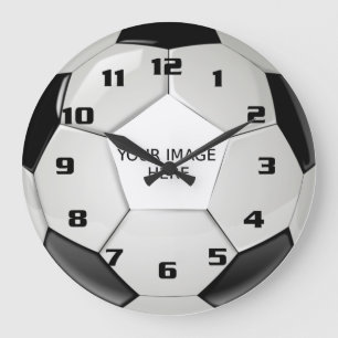 写真をアップロードしてサッカーボカスタムールを作成 ラージ壁時計