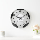 写真をアップロードしてサッカーボカスタムールを作成 ラージ壁時計 (ホーム)