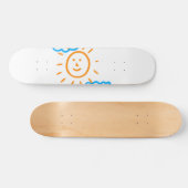 写真をアップロードして子供のアートワークを白に変換 スケートボード (横)