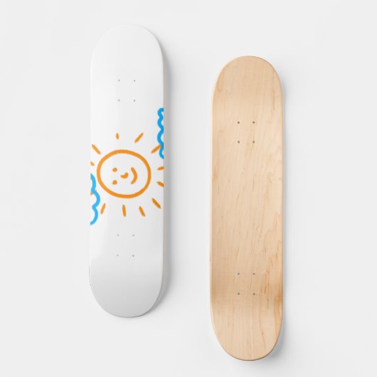 写真をアップロードして子供のアートワークを白に変換 スケートボード (正面)