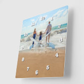 写真をアップロードして時計をカスタマイズ ギフト スクエア壁時計 (傾斜)