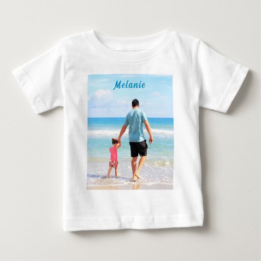 写真をアップロードできるベビーTシャツ 名前入り ベビーTシャツ (正面)