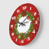写真をアップロード自分のクリスマスカスタムを作成 ラージ壁時計 (傾斜)
